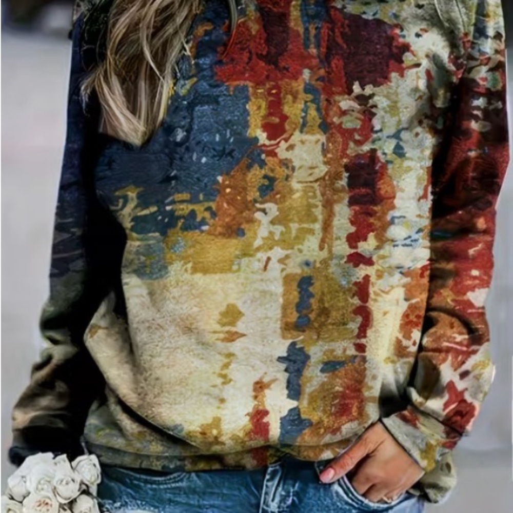 Multicolor Abstract Print Women's Top
